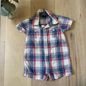 Baby Gap one piece plaid romper 3-6m